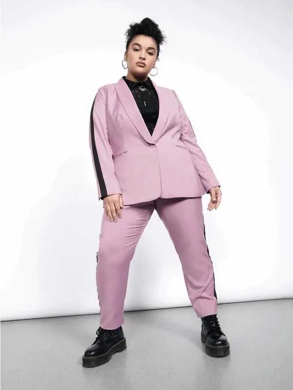 Wildfang The Empower Colorblock Tux Blazer Mauve Black Womens Tailored Medium - Image 11