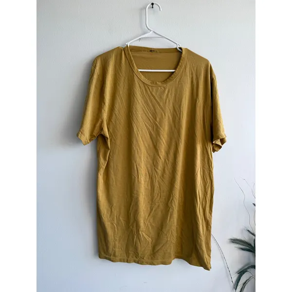 Lululemon Womens Short Sleeve Crew Neck T-Shirt‎ Mustard Yellow Heathered Size L - Image 2