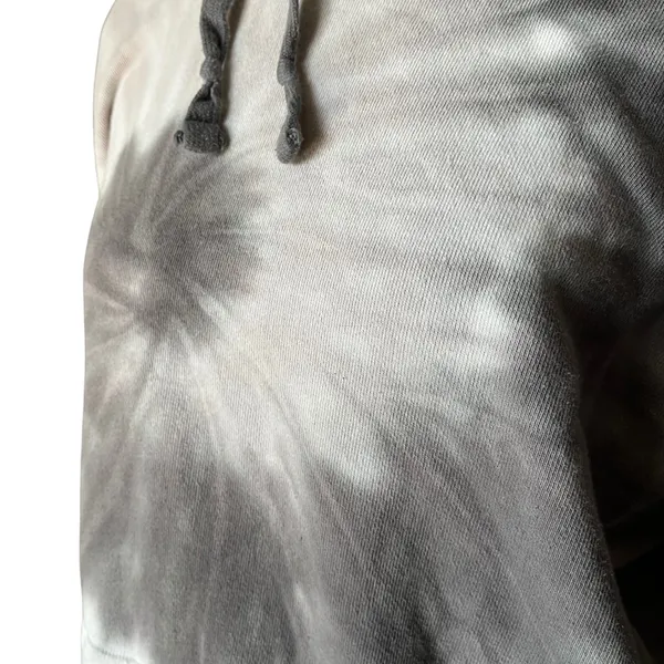 Old Navy Womens‎ Grey White Tie Dye Spiral Hoodie Sweatshirt Size M - Image 2
