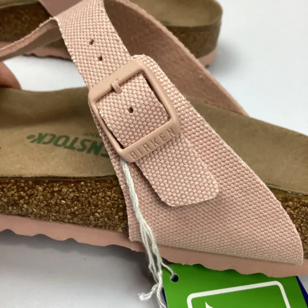 Birkenstock Gizeh Rivet logo Soft Pink Textile Vegan Thong Sandals Size 9 NEW! - Image 12