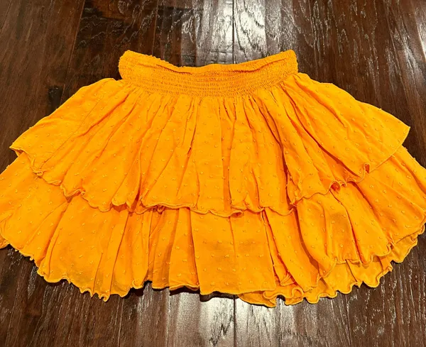 Forever 21 Orange Ruffle High Rise Skirt. - Image 2