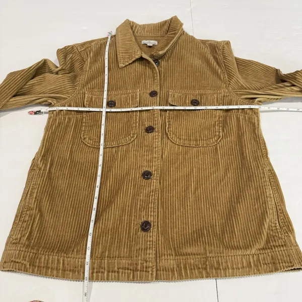 LL Bean Wide Wale Corduroy Button Up Cotton Shirt Jacket Size‎ MEDIUM Pockets - Image 9