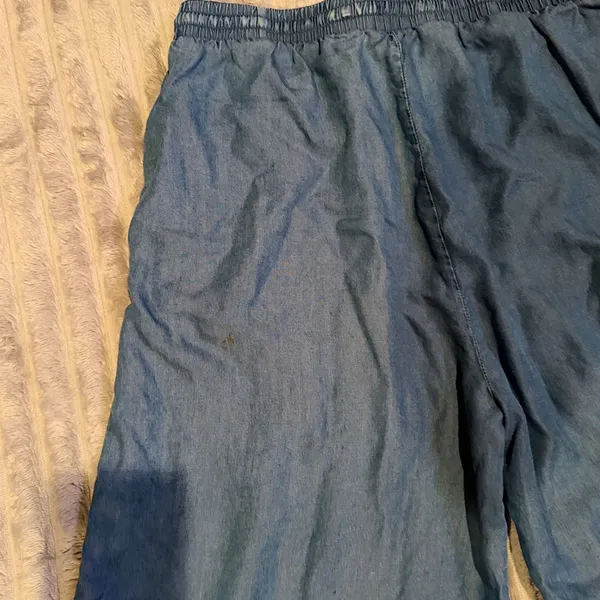 Workshop Republic Clothing Blue Lyocell Wide Leg Chambray Drawstring Pants Small - Image 6