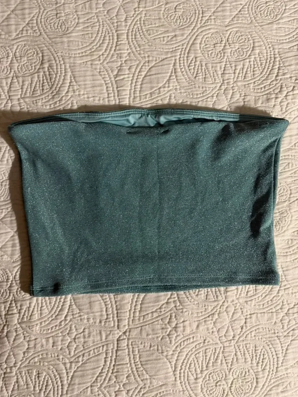 Aquamarine sparkly tube top - Image 2