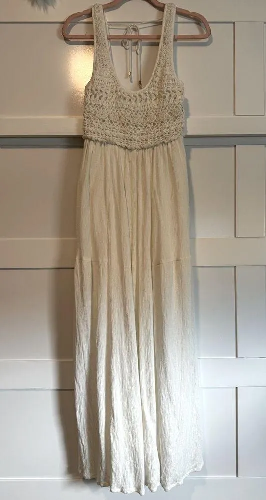 Free People Soleil jumpsuit romper crochet linen One Piece, XS - Image 6