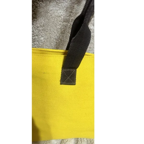 Abercrombie & Fitch Tote Bag Yellow & Brown Canvas Cotton Logo Moose Embroidery - Image 4