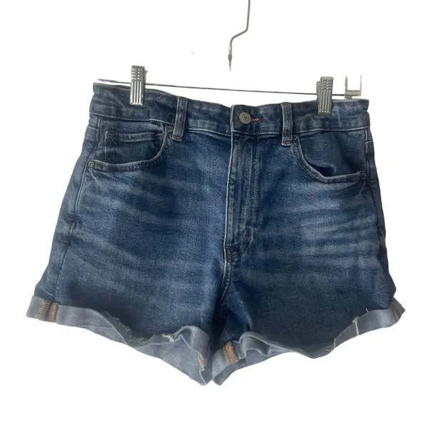 American Eagle‎ Women's Size 10 Medium Washed Blue Denim Mom Short - Image 2