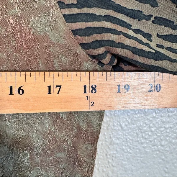 Vintage Classique Brown Animal Print Maxi Dress Womens M Long Sleeve Rayon Boho - Image 6