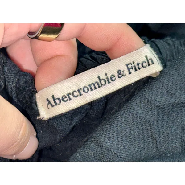 Abercrombie & Fitch Black Adjustable Strap Sleeveless Tiered Maxi Dress Women XL - Image 3