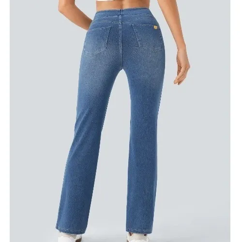 641 | NWT Halara Flex High Waist Flare Leg Stretch Denim Blue Womens S - Image 4