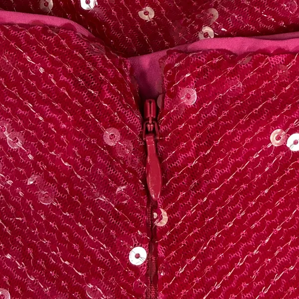 LIKELY Hot Pink Sequin Mini Dress Womens Size 0 Fuchsia Spaghetti Strap Sparkly‎ - Image 8