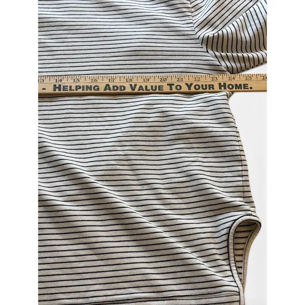 Daily Ritual XXL Striped Pullover Sweatshirt Black White Oversized Crew Neck - Image 12