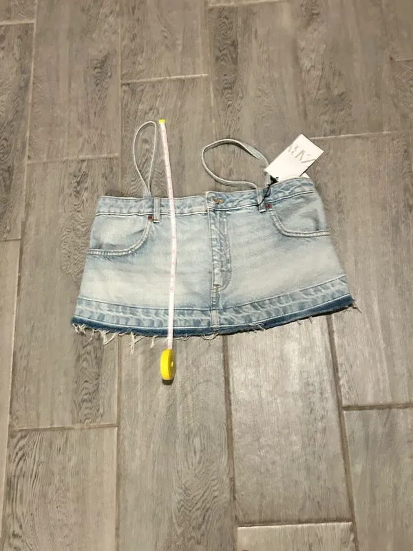 ZARA Light Wash Denim crop top - size small - Image 10