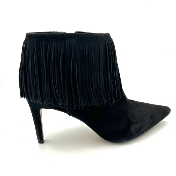 Sam Edelman Ankle Boots Women's Suede Fringe Pointed Stiletto Western Black Sz 7 - Image 6