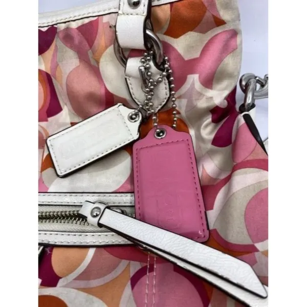 Coach Multi Purpose Pink Fabric Cross Body Bag - Image 9
