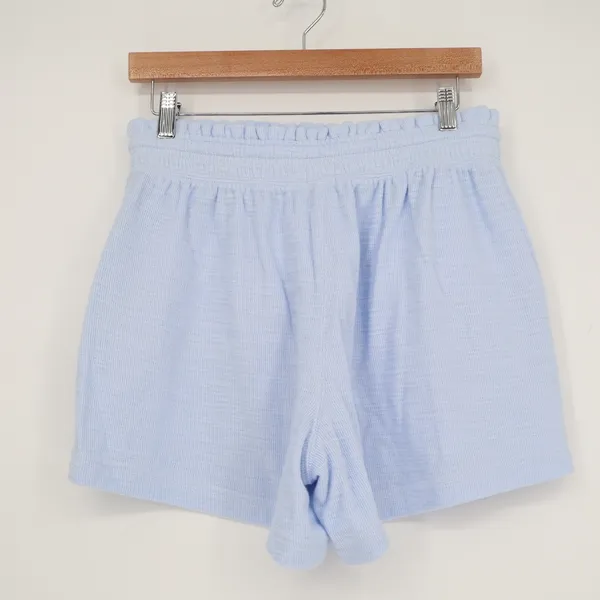 Aerie Womens Light Blue Textured Lounge Shorts Size S Small Drawstring Elastic - Image 5