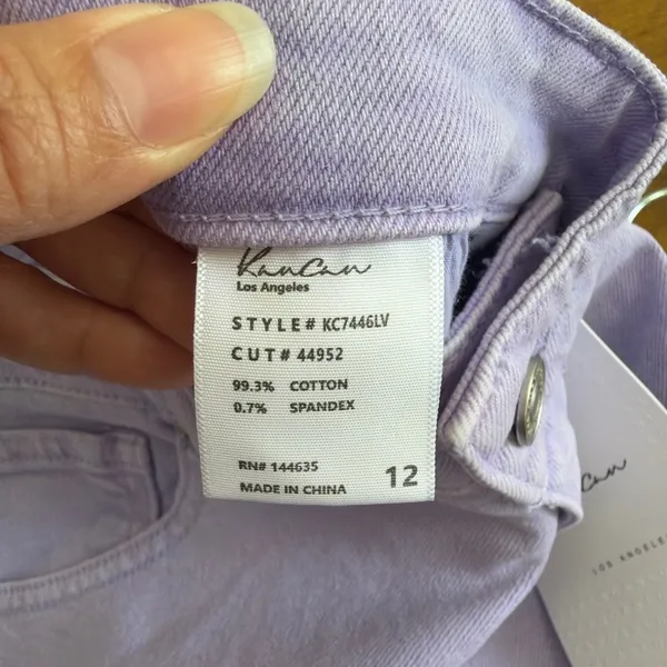 KanCan Lavender Ultra High Rise 90s Straight Leg Jeans 12/31 NWT Minor Flaw - Image 4