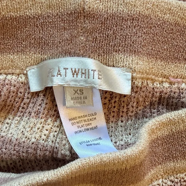 Striped Women's Straight Leg Pants Brown Size XS - Image 2