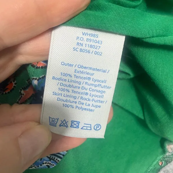 Boden Green Size-US 16R Sheath Dress Floral Tencel Lyocell Ruched Surplice - Image 8