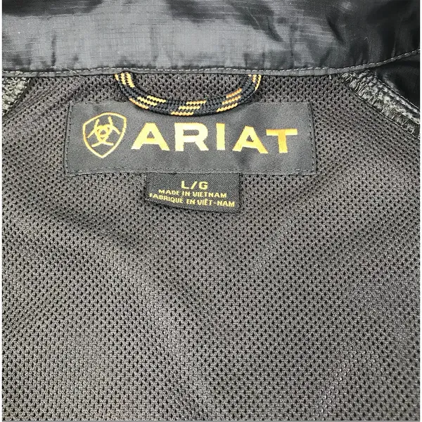 ARIAT Full Zip Packable Rain Jacket Women L Black Travel Timeles Everyday Sporty - Image 12