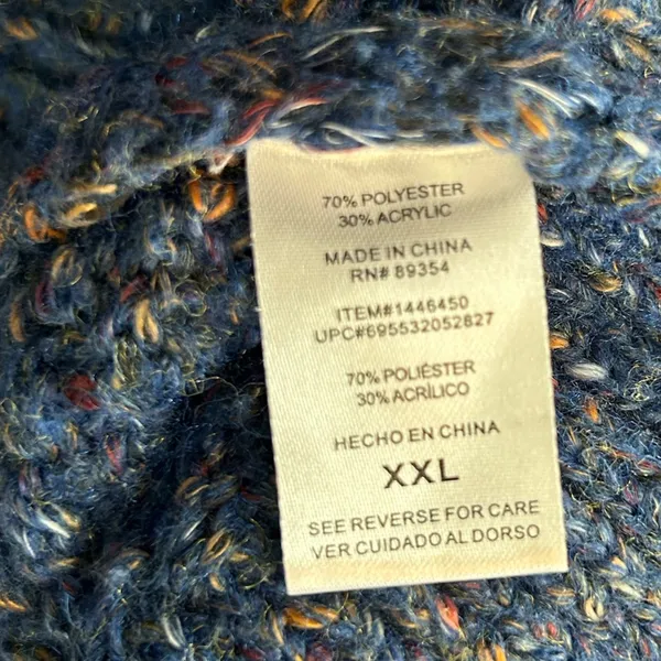Adrienne Vittadini Blue Confetti Flecked Cable Knit Tunic Sweater XXL - Image 10