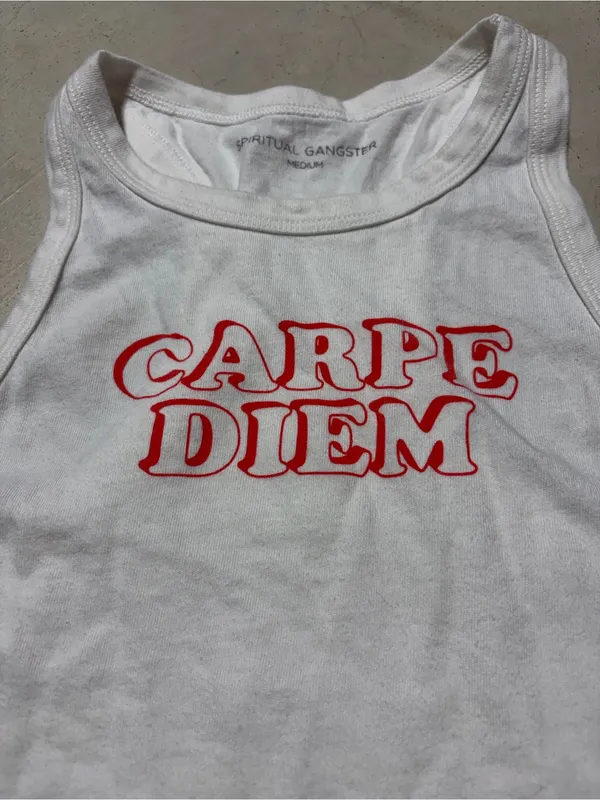 Spiritual gangster Carpe Diem White Crop Tank medium - Image 4
