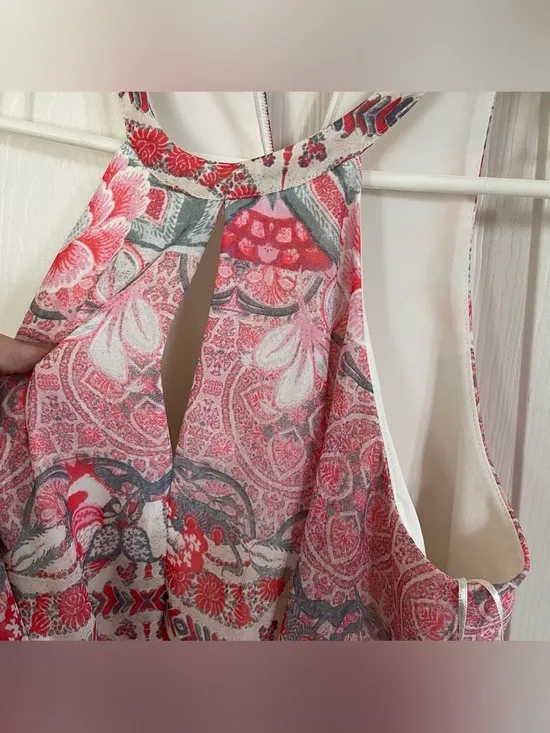 Guess Spring Floral Themed Apron Neckline Mid Length Dress size XS - Image 5