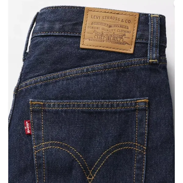New Levi's 29x34 Premium Ribcage Wide Leg Women's Jeans Shaded View Dark Wash - Image 5