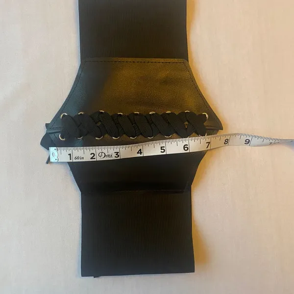 Vintage Style Lace Up Faux Leather Elastic Girdle Black Casual Wide Waistband‎ - Image 10