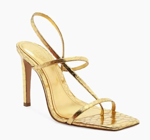 SCHUTZ Women's Heloise High Square Toe High Heel Sandal, size 9.5 - Image 3