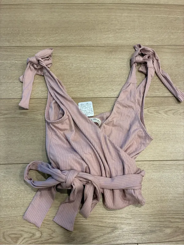 NWT Free People Women’s Liz Wrap Tank Top Pink Mauve Size S - Image 2