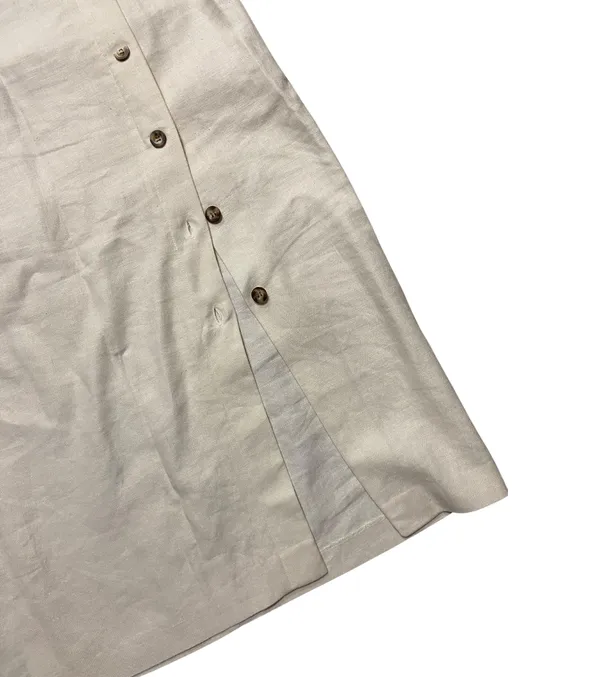 Vintage 90s White Button Down Linen Skirt 🔥 - Image 3