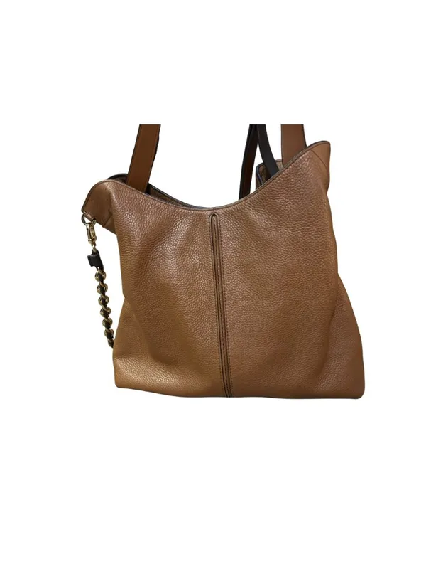 Michael Kors Downtown Astor Large Brown Pebbled Leather Shoulder Bag Chain Strap - Image 10