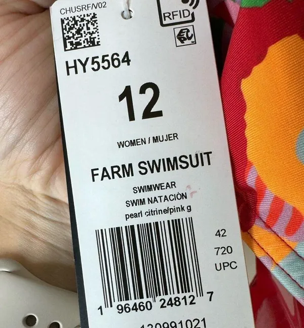 Farm Rio X Adidas Farm Swimsuit one piece 12 pearl citrine pink - Image 9