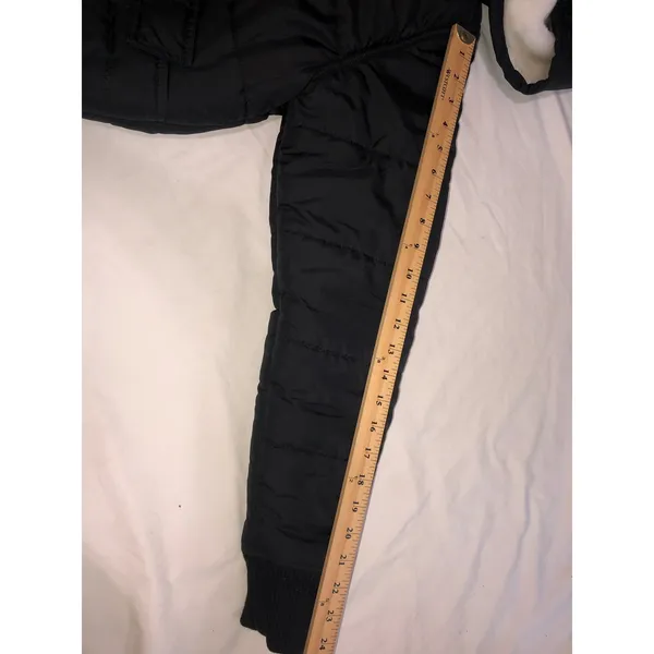 Matix Black Quilted Puffer Jacket Hooded Size M Streetwear Skater Punk Goth Y2K - Image 8