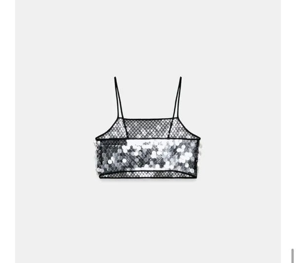 Zara sequin crop top. S-M - Image 5