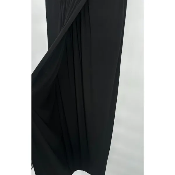 Calvin Klein Size‎ 6 Black Formal Surplice Maxi Dress Sequin Waist Faux Wrap - Image 3