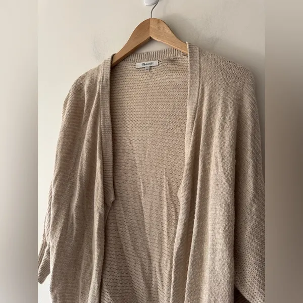 Madewell Seabank‎ Open Front Knit Cardigan Sweater Oatmeal Beige - Image 3