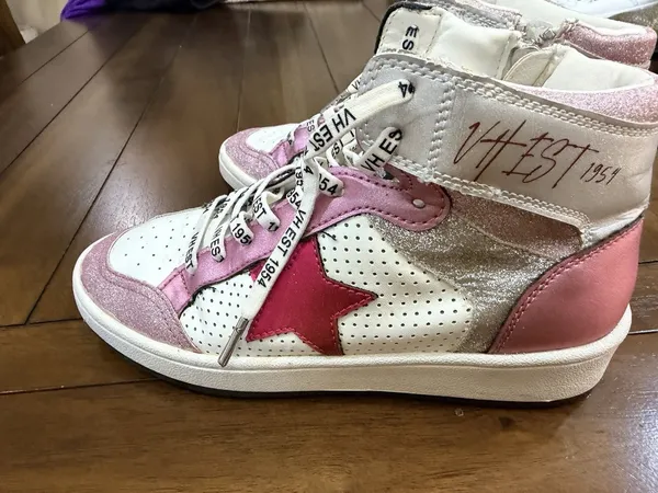 Vintage Havana Dream Pink Glitter High Top Sneakers Perforated Women's Size 6.5 - Image 3