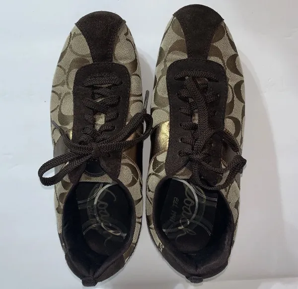 COACH Hadley Womens Logo Sneakers Brown Size 7 M - Image 2