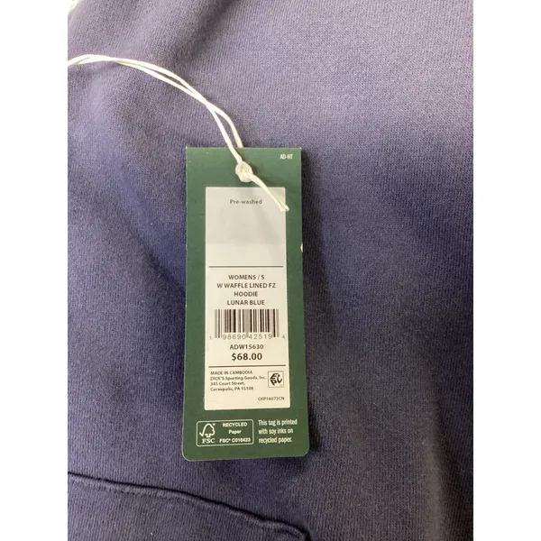 Alpine Design Womens Waffle Lined Full Zip Hoodie Lunar Blue Small ADW15630 - Image 3