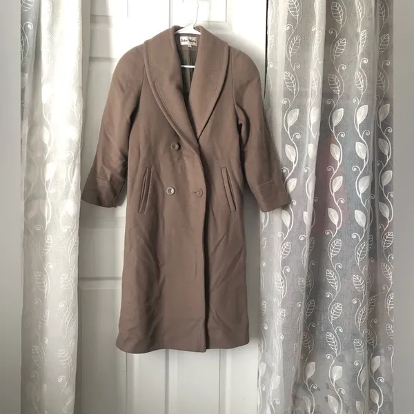 Vintage John Weitz Women Trench Over Coat 100% wool sz 10P minor flaw - Image 2