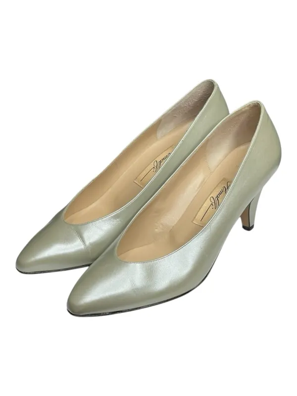 Vintage: Amalfi ❤︎︎ Monica Kitten Heel Pumps ❤︎︎ Pastel Mint Pearl Leather ❤︎︎ 7 - Image 8