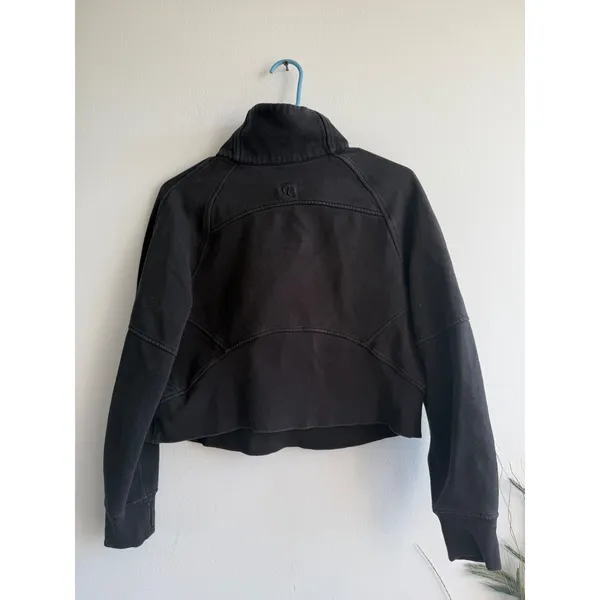 Lululemon Scuba Oversized Half Zip Hoodie Black XS/S Cropped Funnel NeckPullover - Image 3