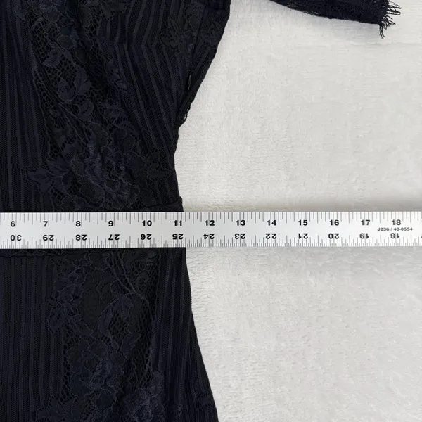For Love & Lemons Black Lace Mini Dress‎ Short Sleeve Scalloped Eyelash Trim XS - Image 6