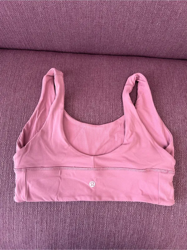 Lululemon Reversible Ribbed Scoop Neck Bralette - Mauve Pink - Image 4