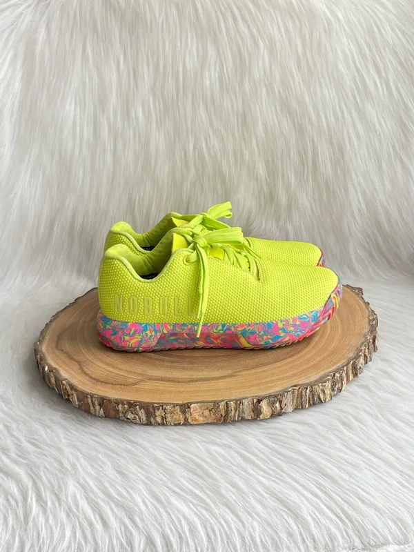 NOBULL Neon Yellow Sneakers with Multicolor Sole - Image 11