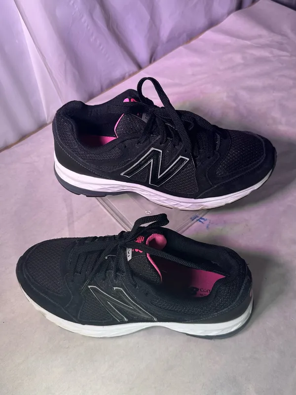 New Balance Black Athletic Sneaker with White Sole - Image 3