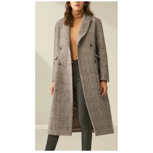 Commense valor plaid oversized overcoat NEW XS Brown - Image 3