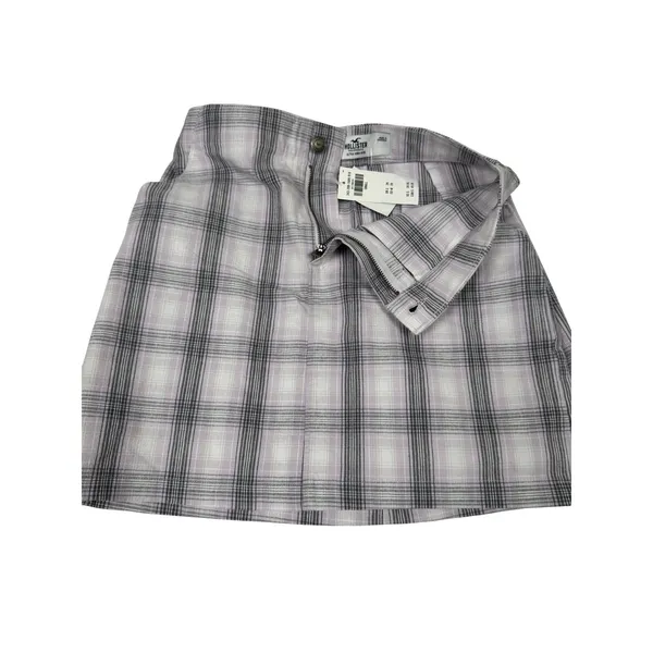 Hollister Ultra High-Rise Plaid Mini‎ Skirt Lavender Purple Grey Small NWT - Image 2